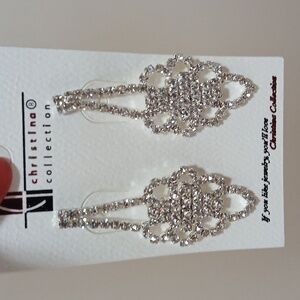 Gorgeous Silver Crystal Earrings
